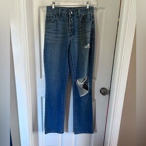 David Lerner jean Frankie ripped high rise straight leg size M is brand new